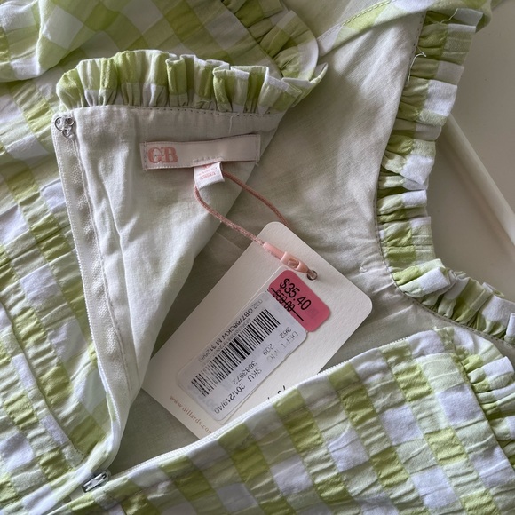 NWT GB Gingham Green Apple Sun Summer Dress Size Medium - Picture 8 of 8